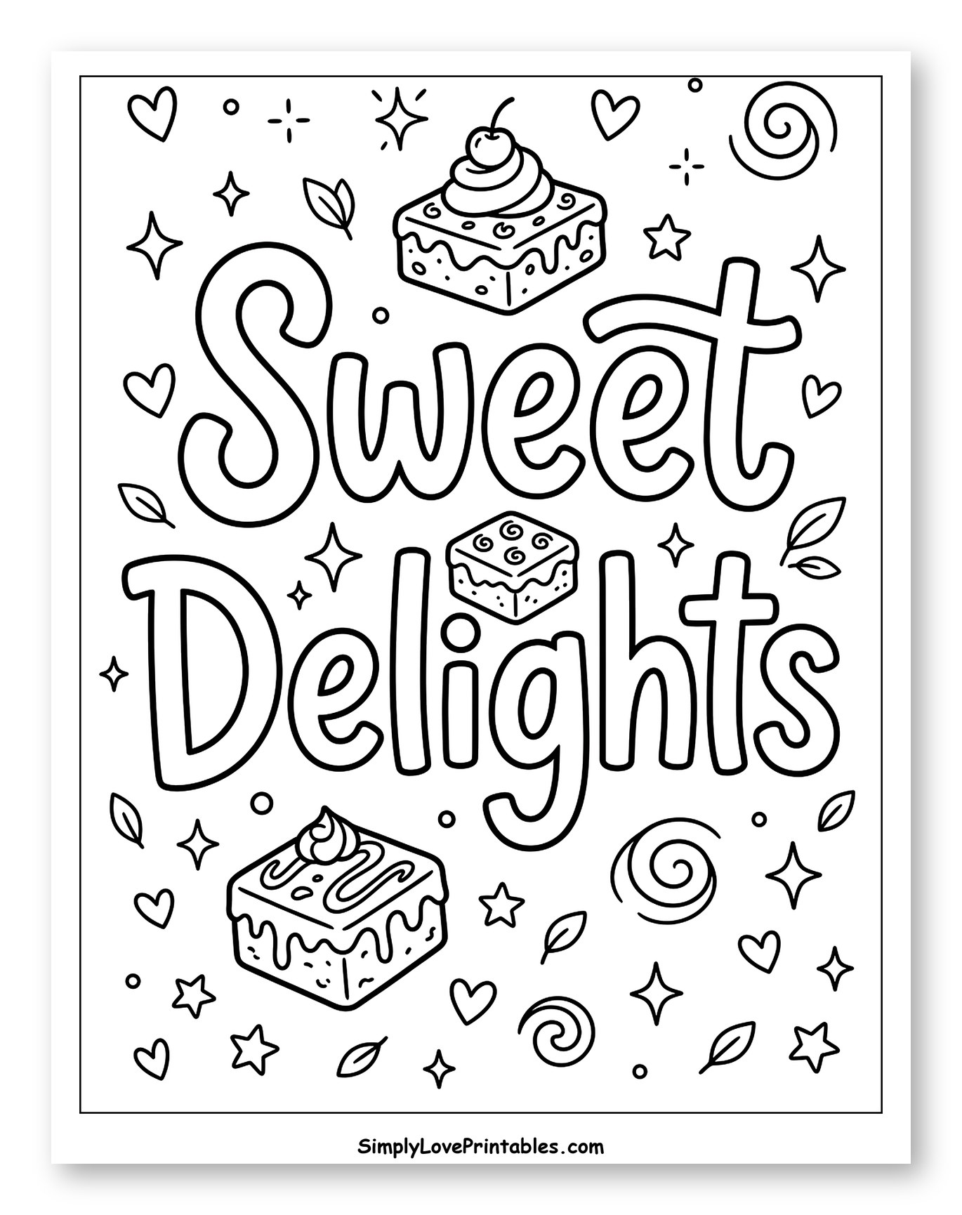 Sweet Delights Lettering with Brownies