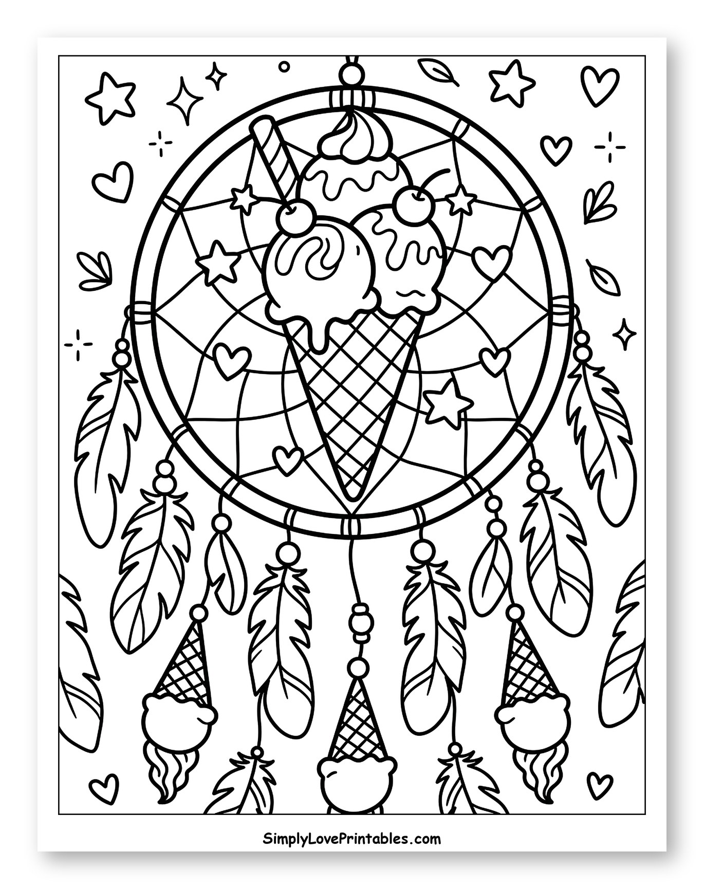 Sweet Dreamcatcher with Ice Cream and Gnomes