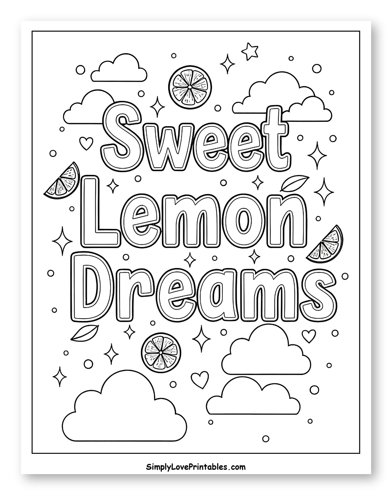 Sweet Lemon Dreams with Clouds and Stars