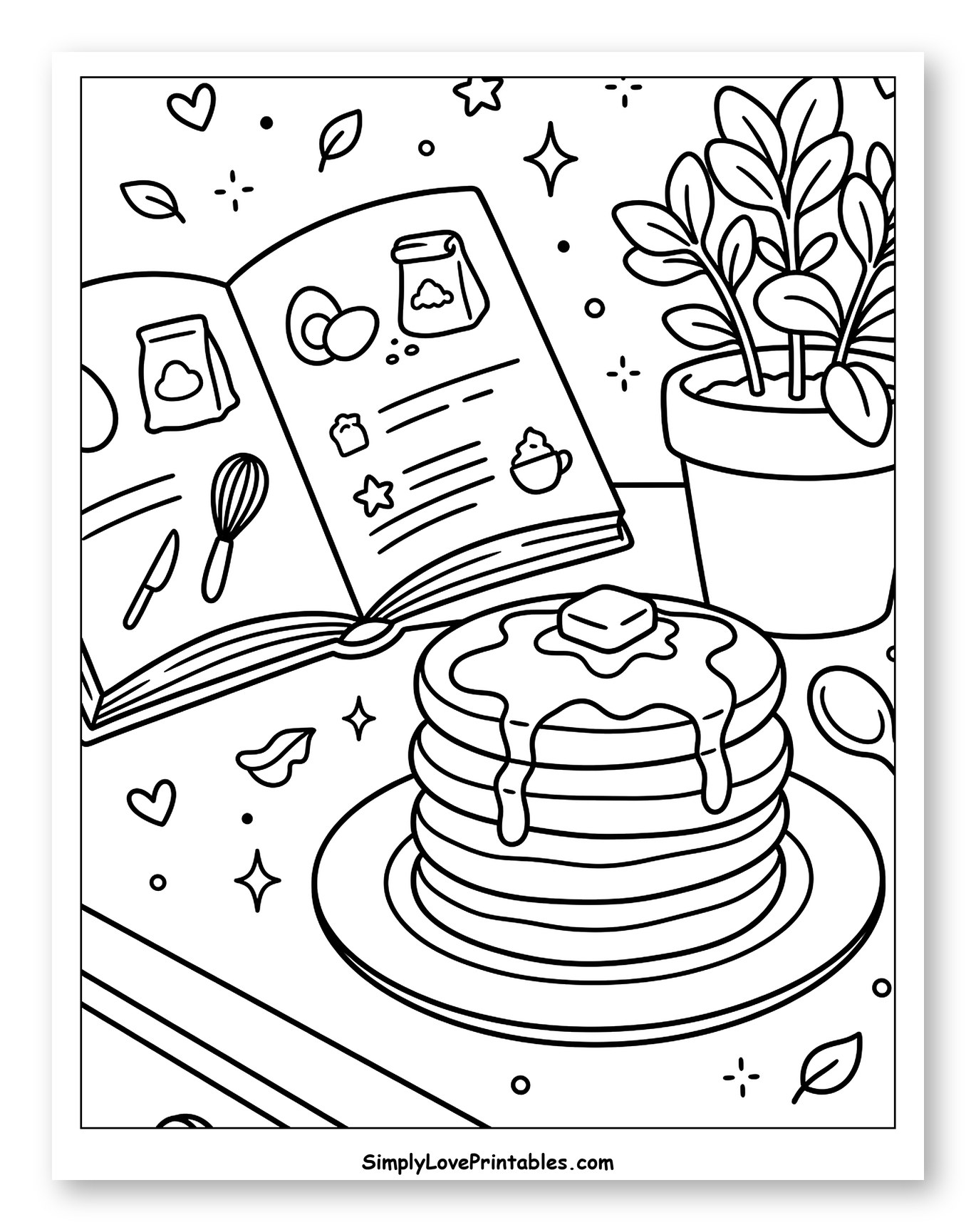 Sweet Pancakes, Cookbook, and Houseplant