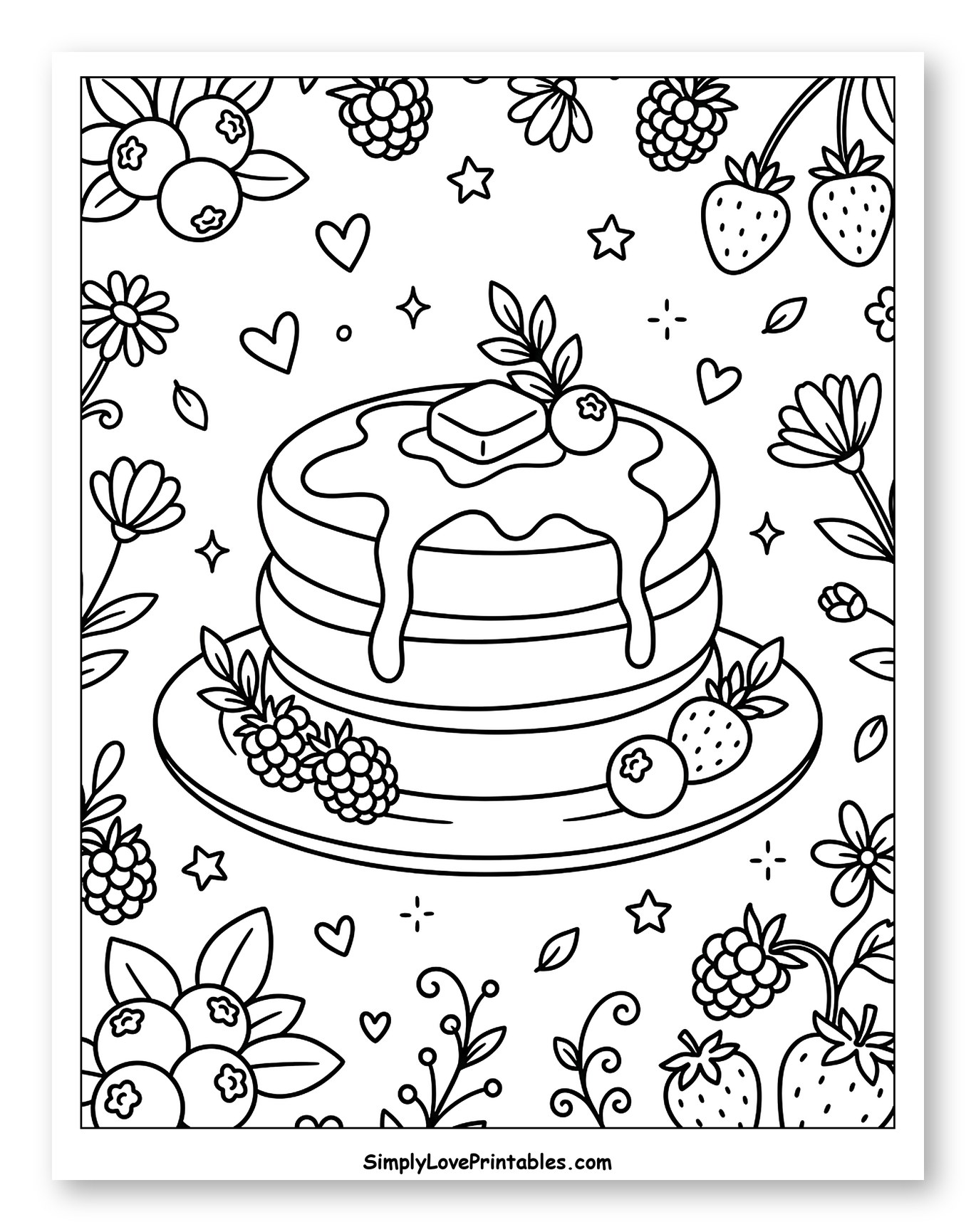 Sweet Pancakes with Berries and Charming Florals