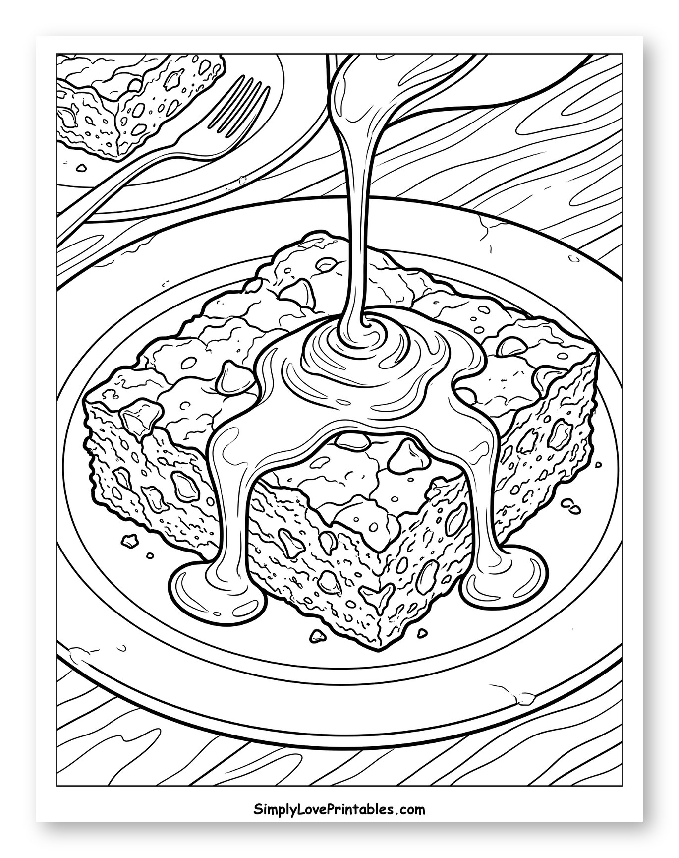 Sweet Sauce Drizzling Over a Warm Brownie