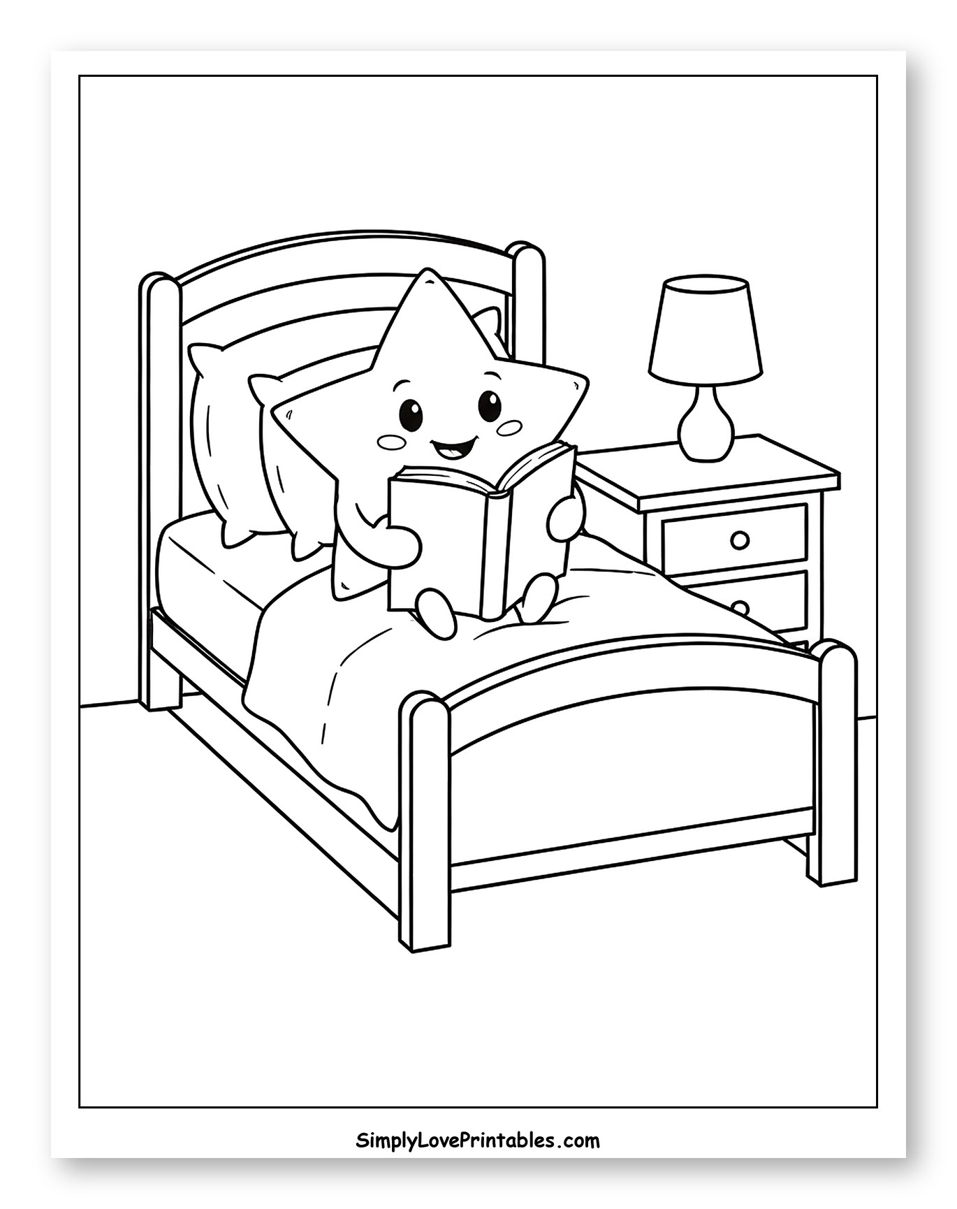 Sweet Star Enjoying a Book in Bed