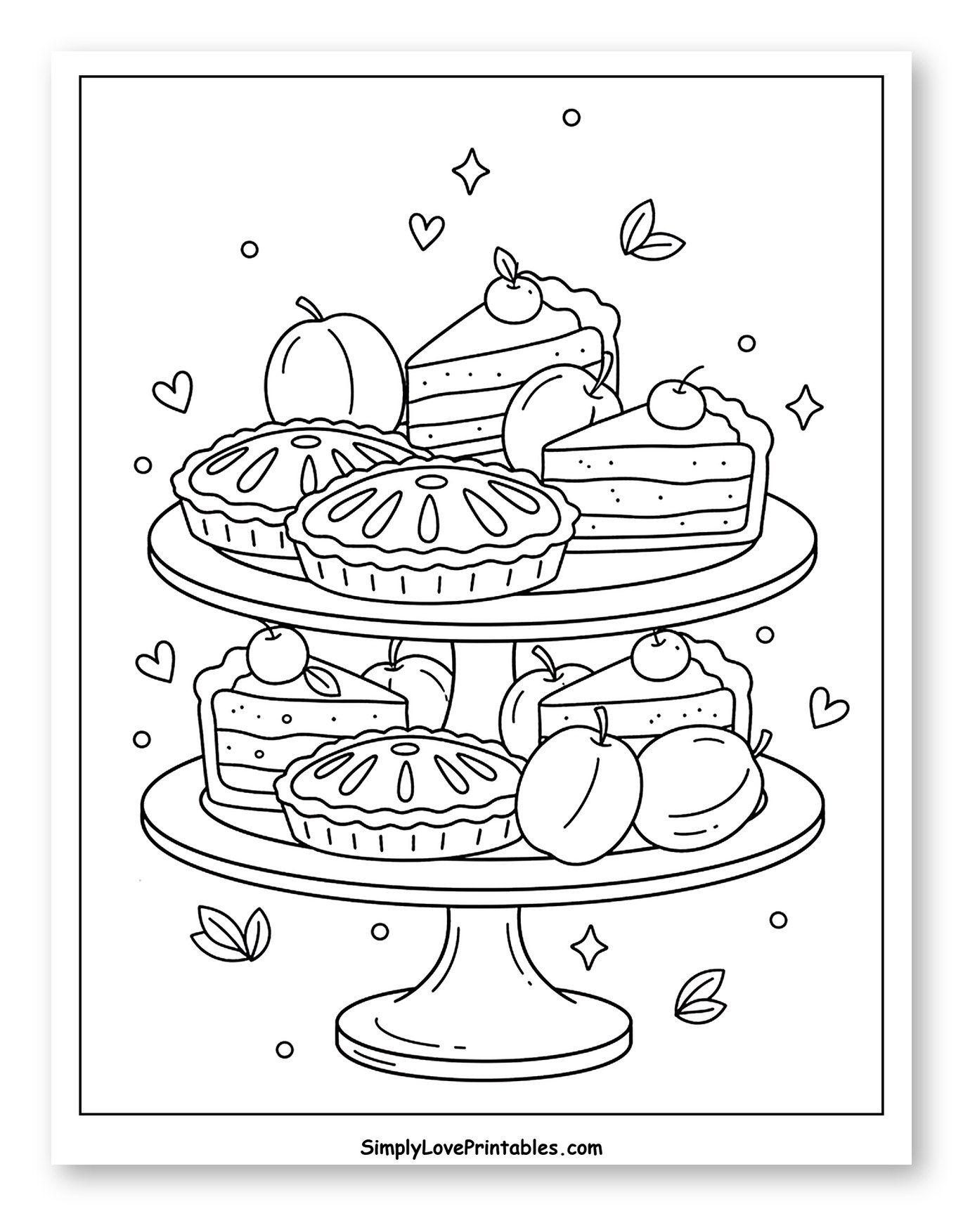 Sweet Table with Plums, Pies, and Cake