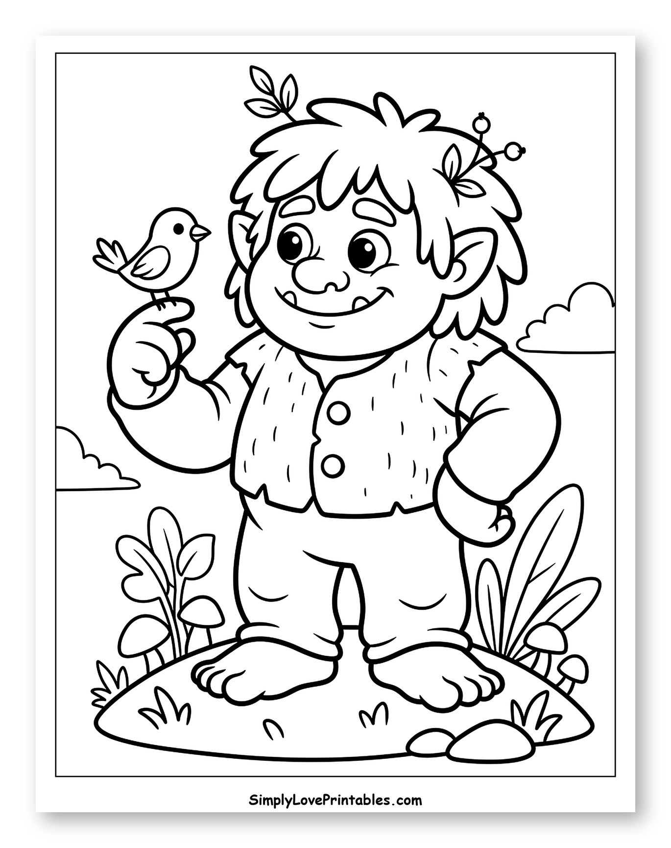 Sweet Troll with Bird on Finger