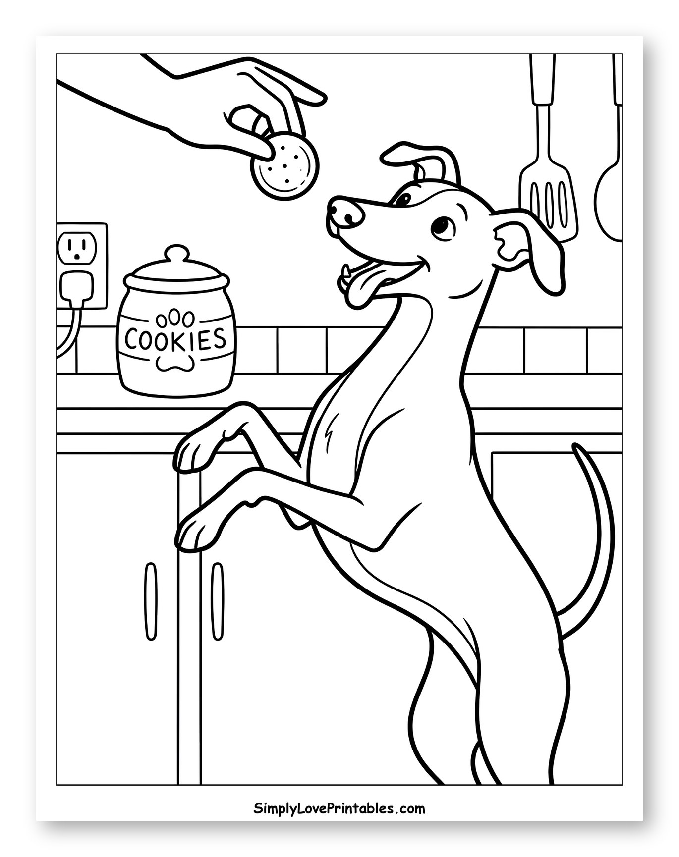 Sweet Whippet Getting a Kitchen Treat