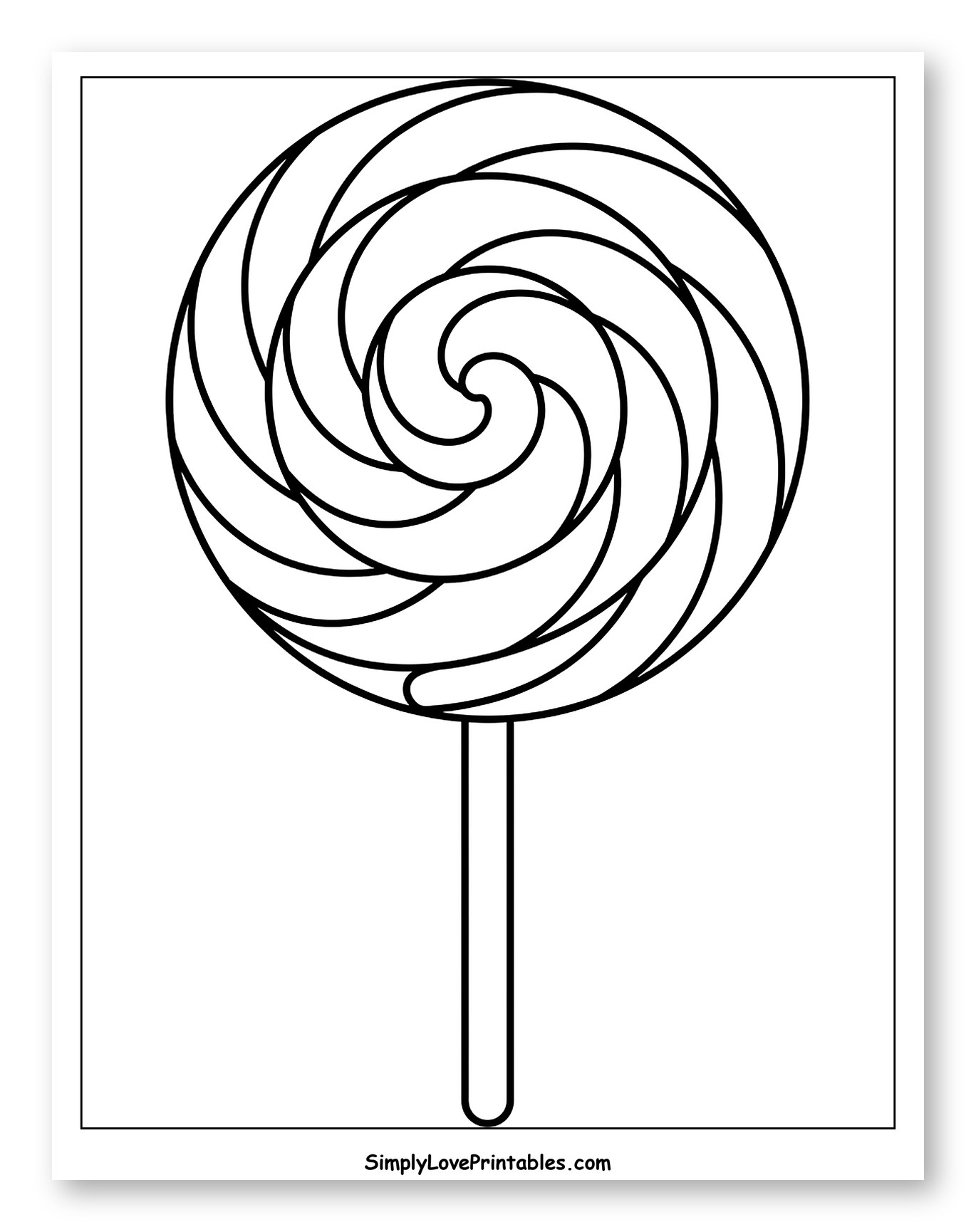Swirl Lollipop Candy on a Stick to Color for Toddlers