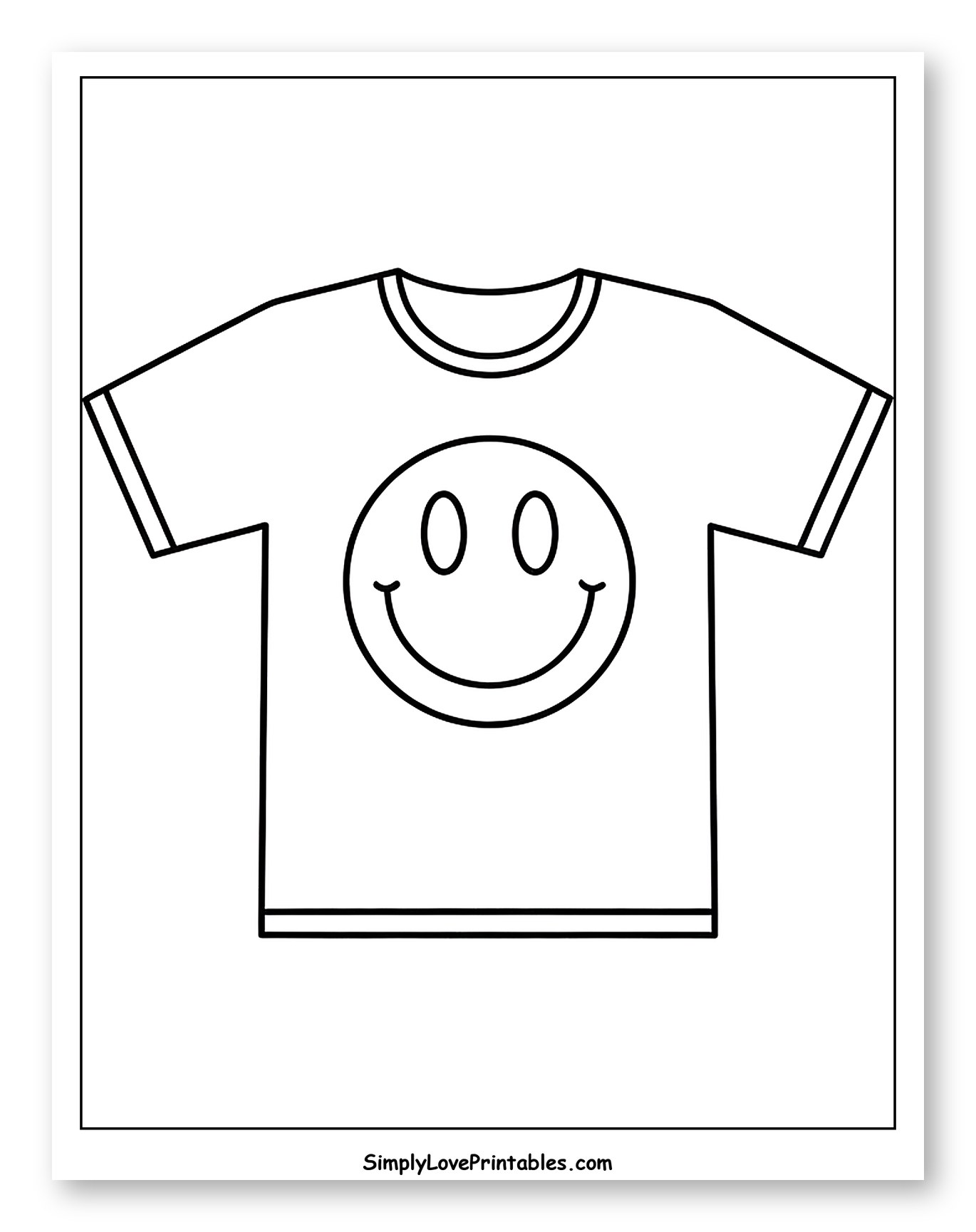 T-Shirt with Smiley Face Design