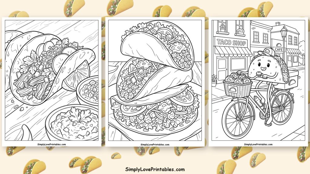 Taco coloring pages featured image