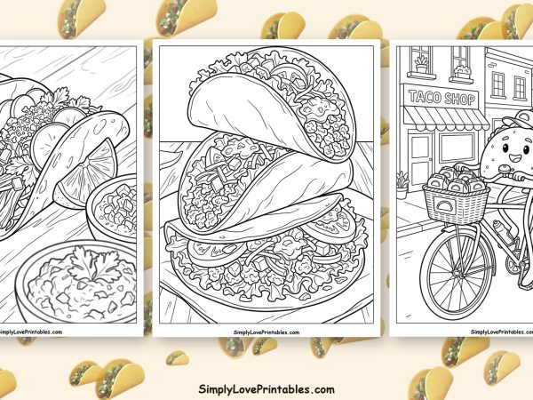 Taco coloring pages featured image