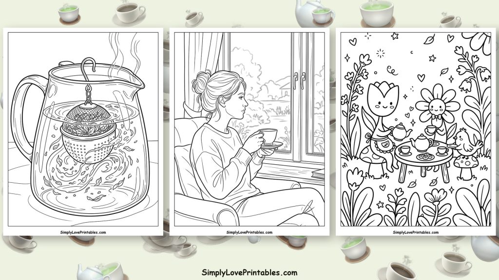 Tea coloring pages featured image