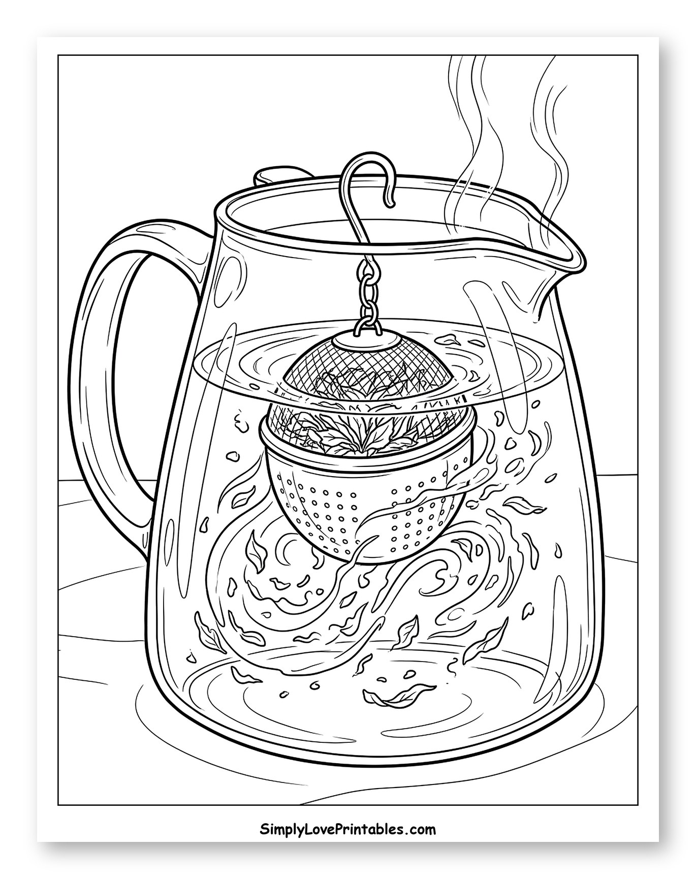 Tea Infuser Steeping in a Glass Pitcher to Color