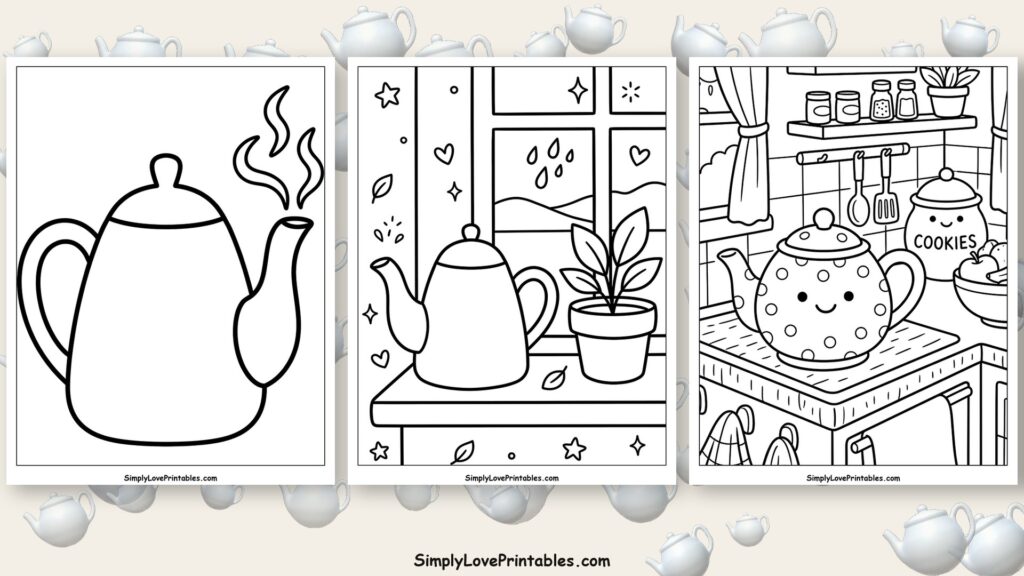 teapot coloring pages featured image