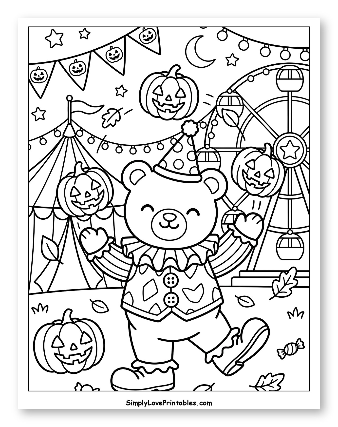Teddy Bear Clown at Halloween Fair
