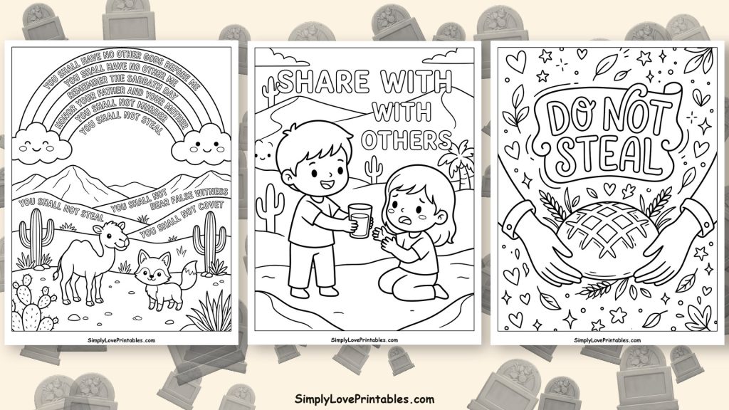 ten commandments coloring pages featured image
