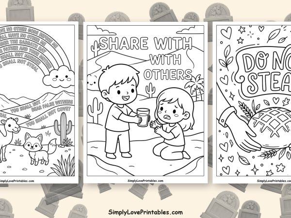 ten commandments coloring pages featured image