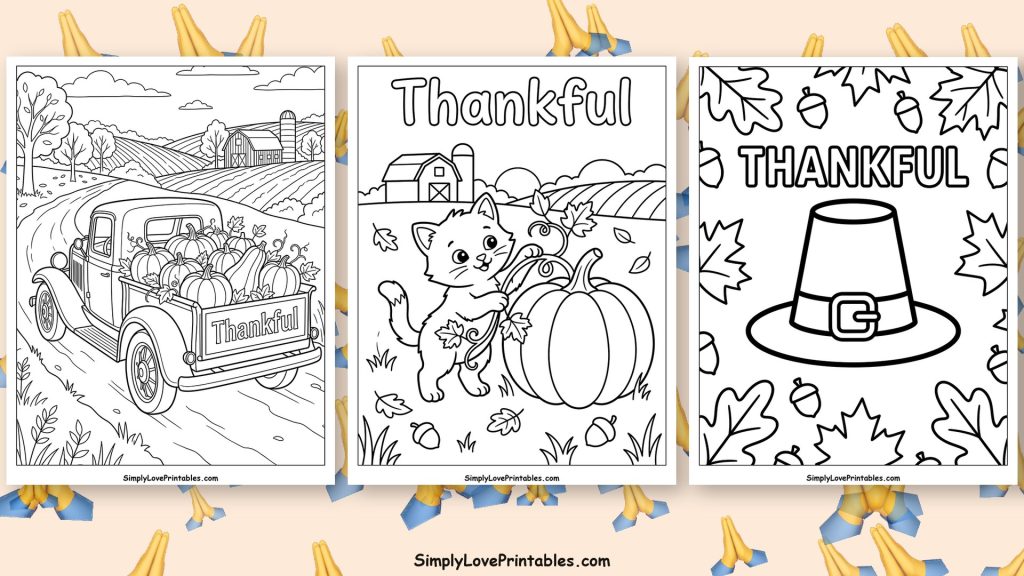 Thankful coloring pages featured image