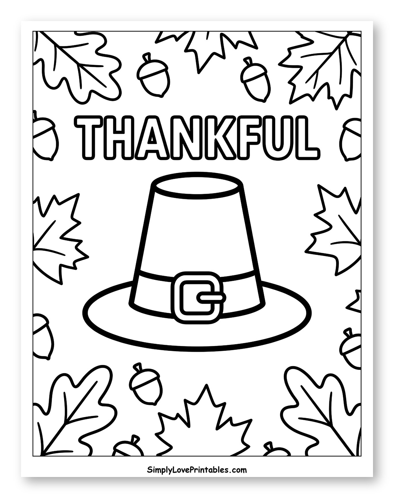 Thankful Pilgrim Hat with Autumn Leaves