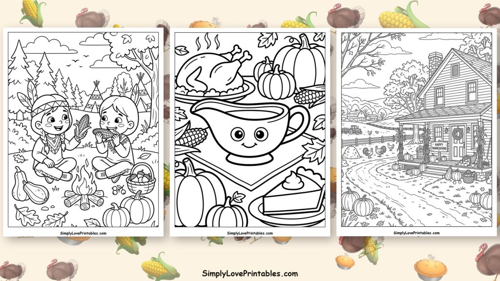 thanksgiving coloring pages featured image