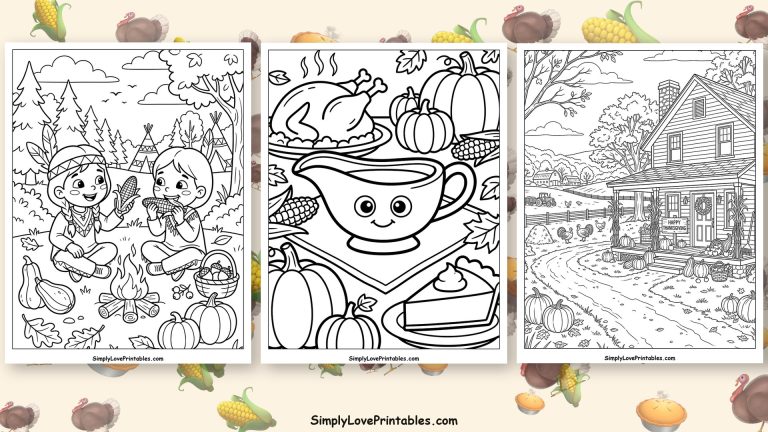 thanksgiving coloring pages featured image