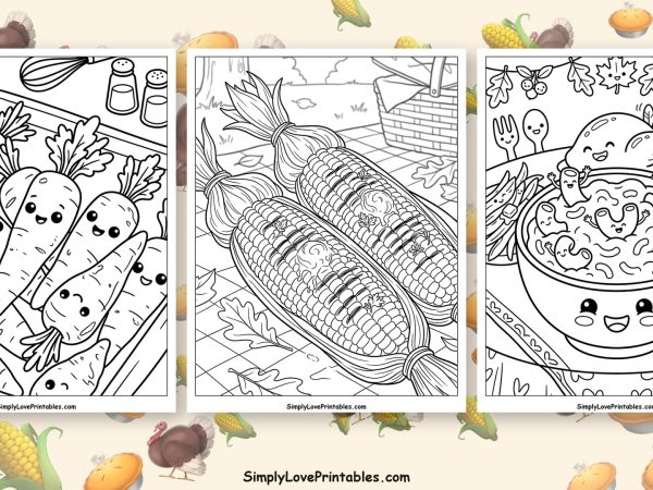thanksgiving food coloring pages featured image