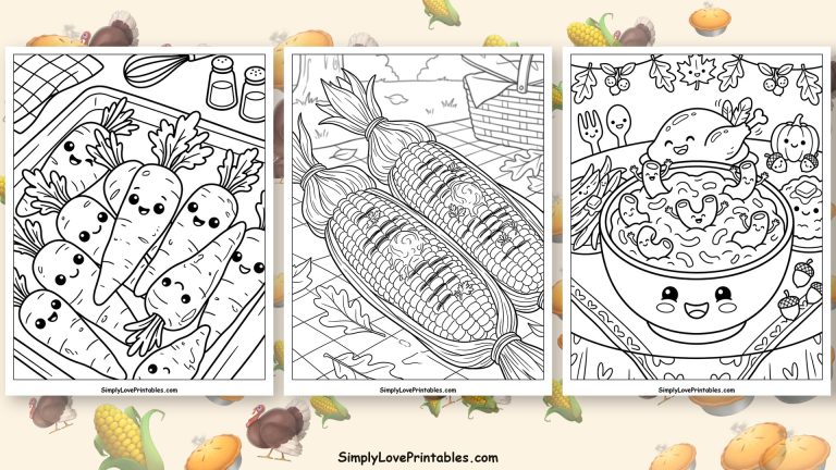 thanksgiving food coloring pages featured image