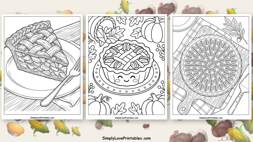 thanksgiving food coloring pages featured image