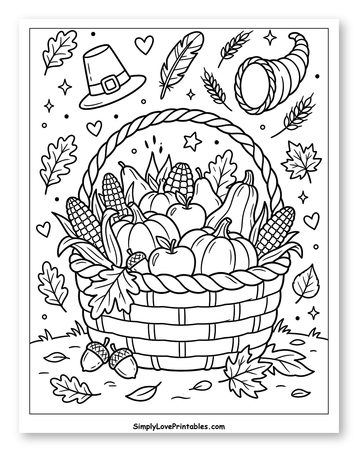 Thanksgiving Harvest Basket with Fall Decor