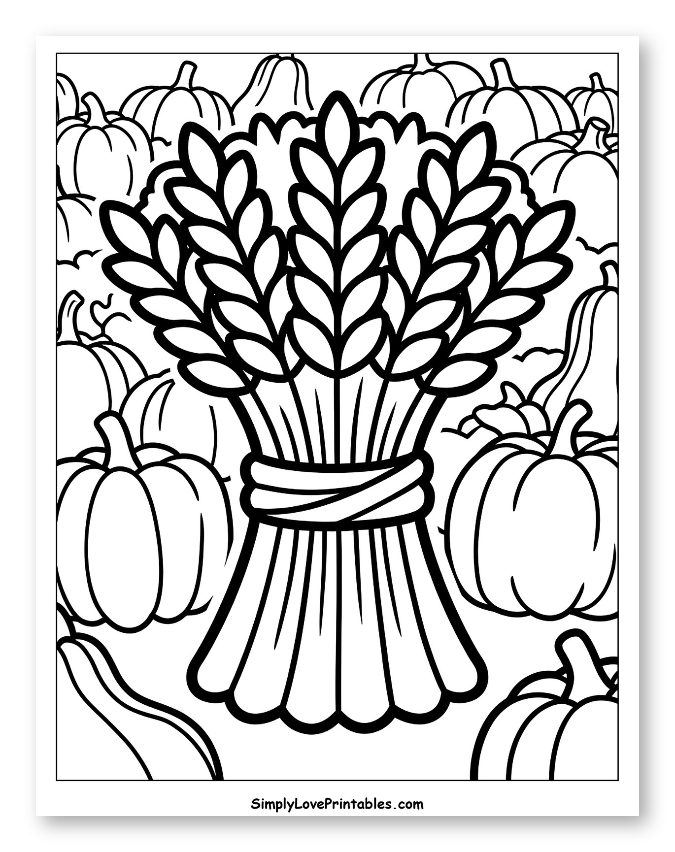 Thanksgiving Harvest Sheaf with Pumpkins and Gourds