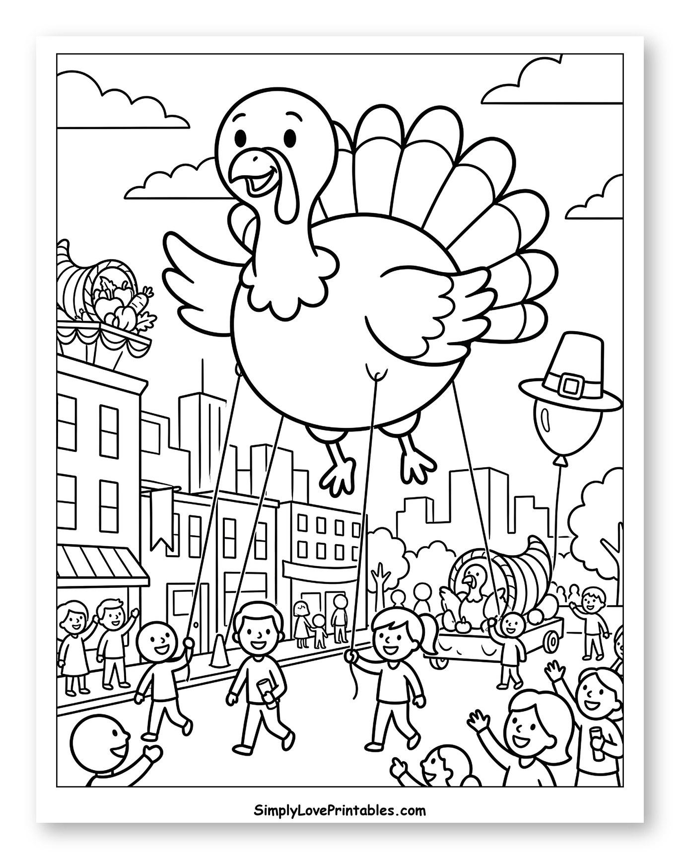 Thanksgiving Parade with Turkey Balloon