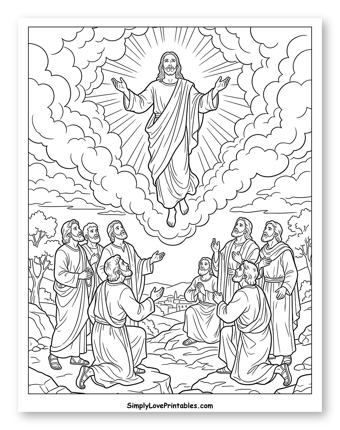 The Ascension of Jesus Christ Coloring Sheet