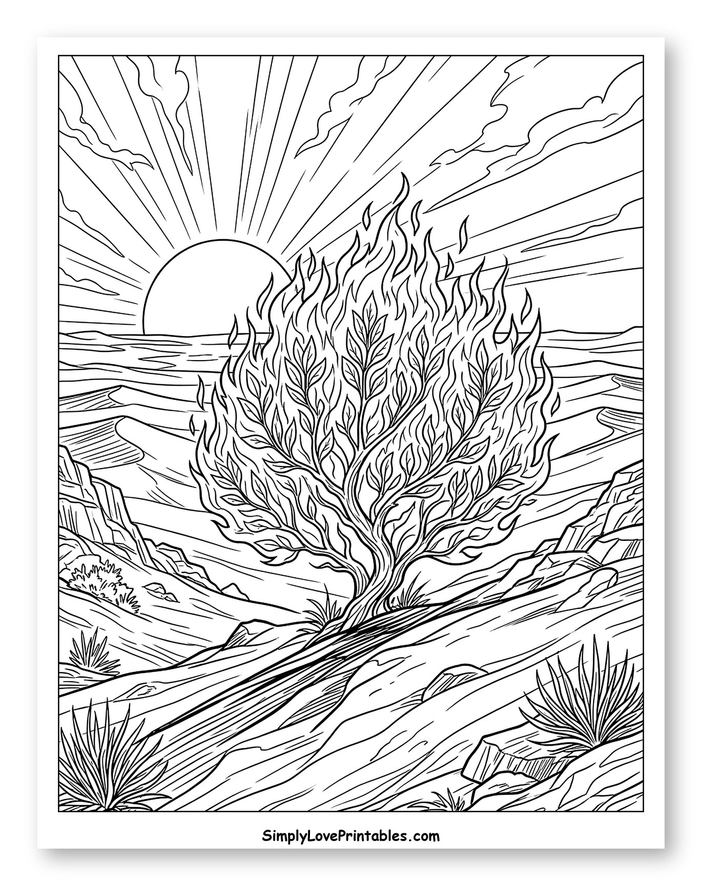 The Burning Bush in a Desert Landscape