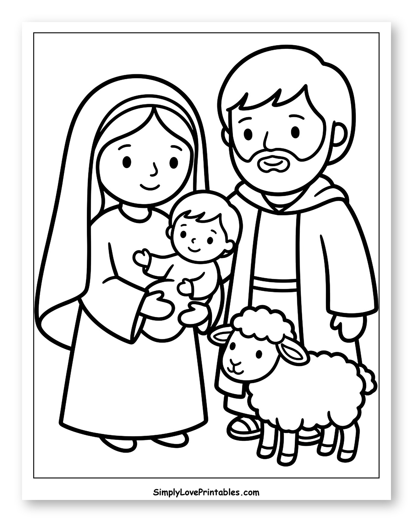 The Holy Family and a Little Lamb