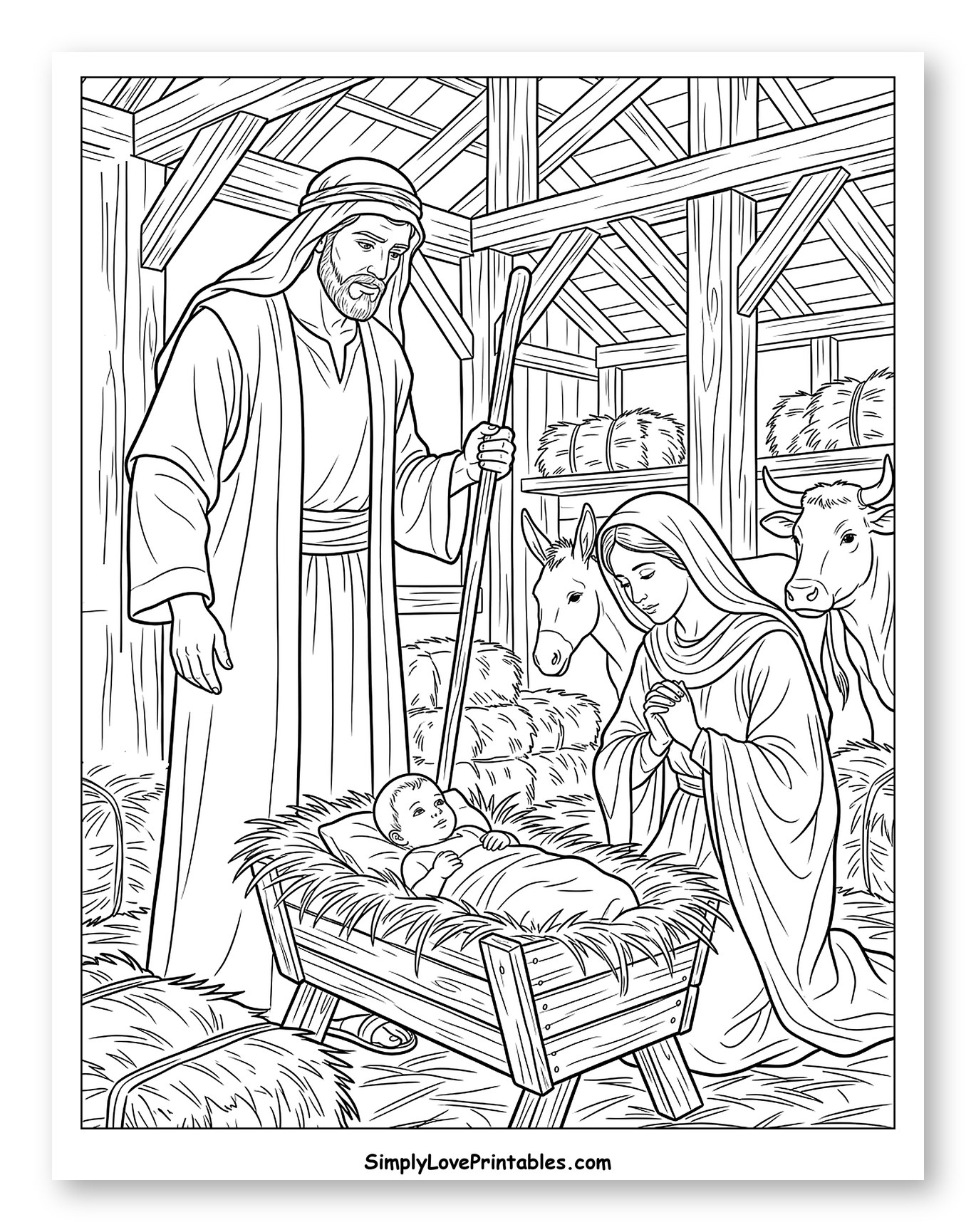 The Holy Family in a Manger Scene