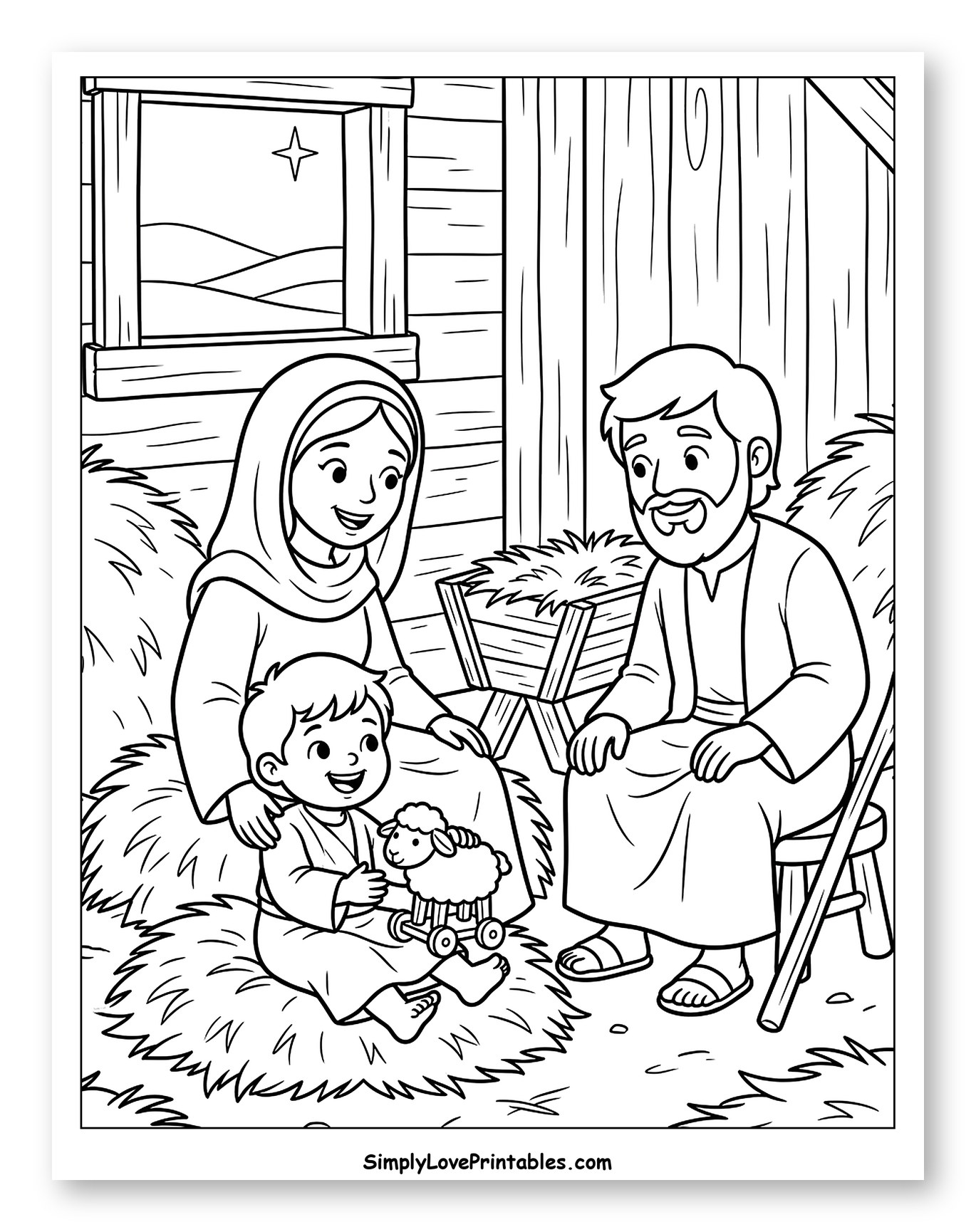 The Holy Family with Young Jesus and Toy Lamb
