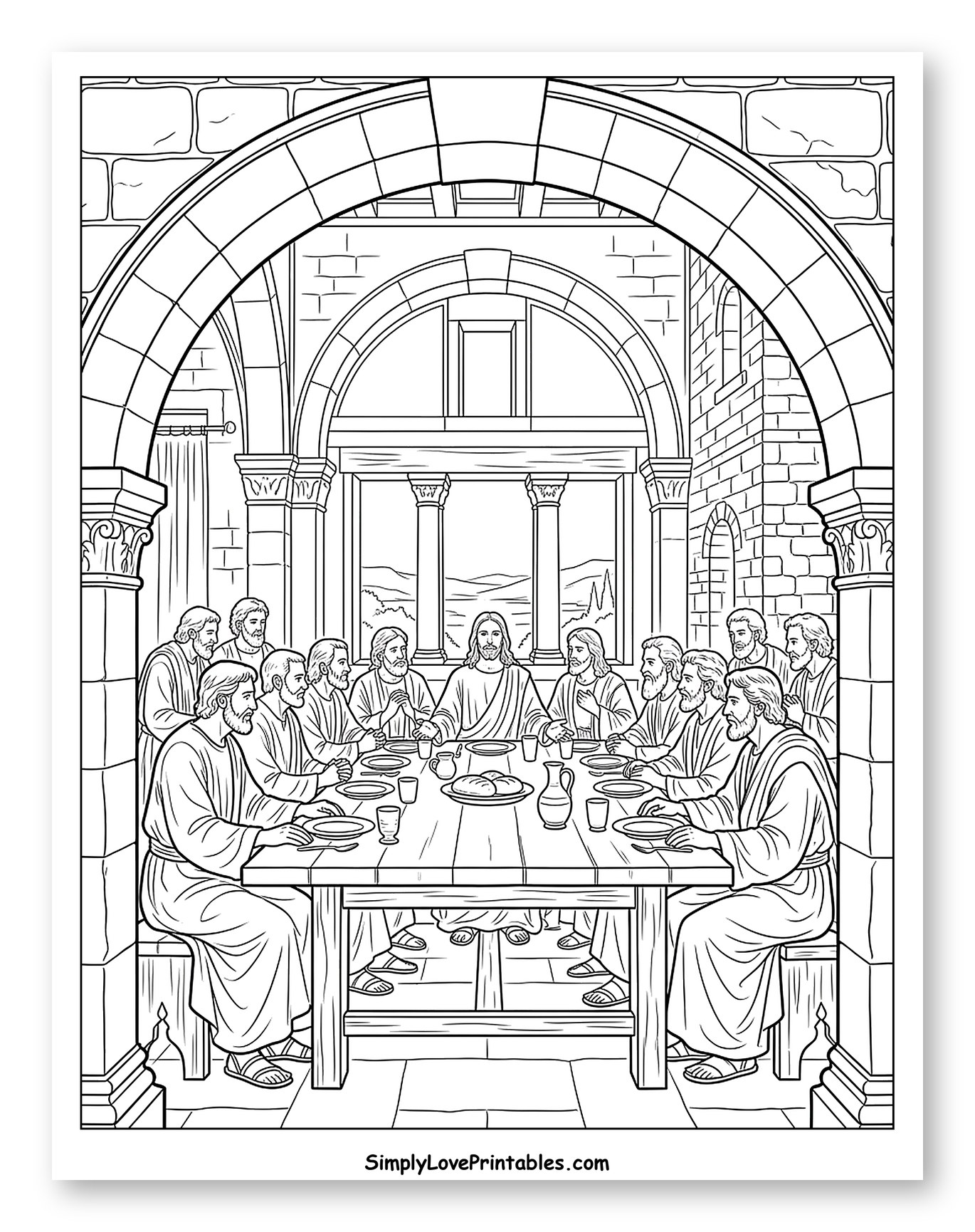 The Last Supper with Jesus and Disciples