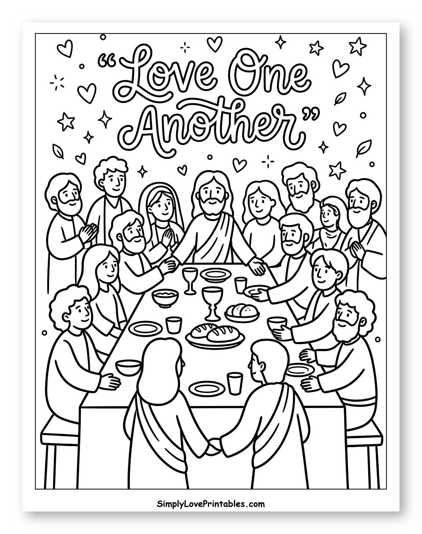 The Last Supper with 'Love One Another'