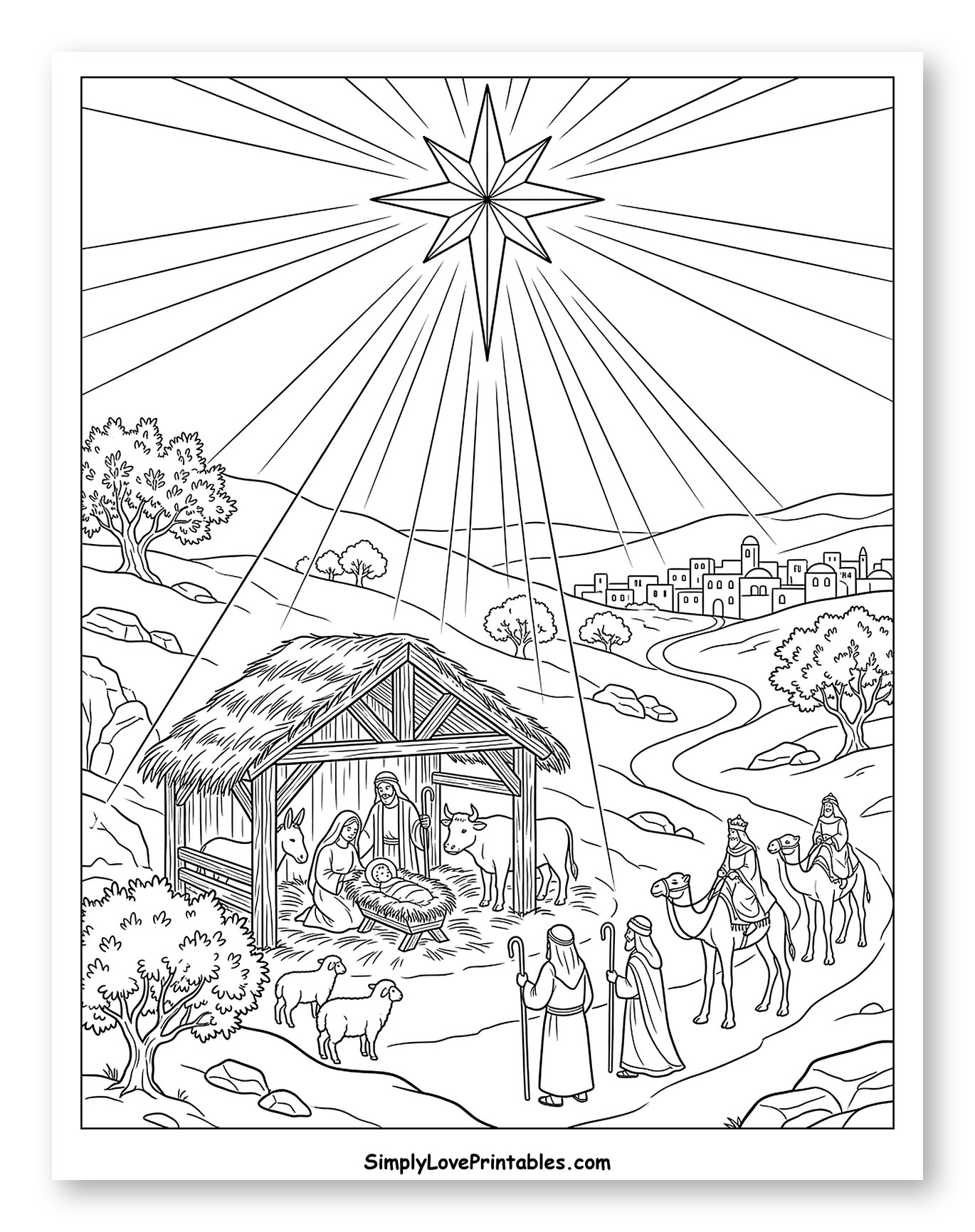 The Nativity Scene with Shepherds and Wise Men