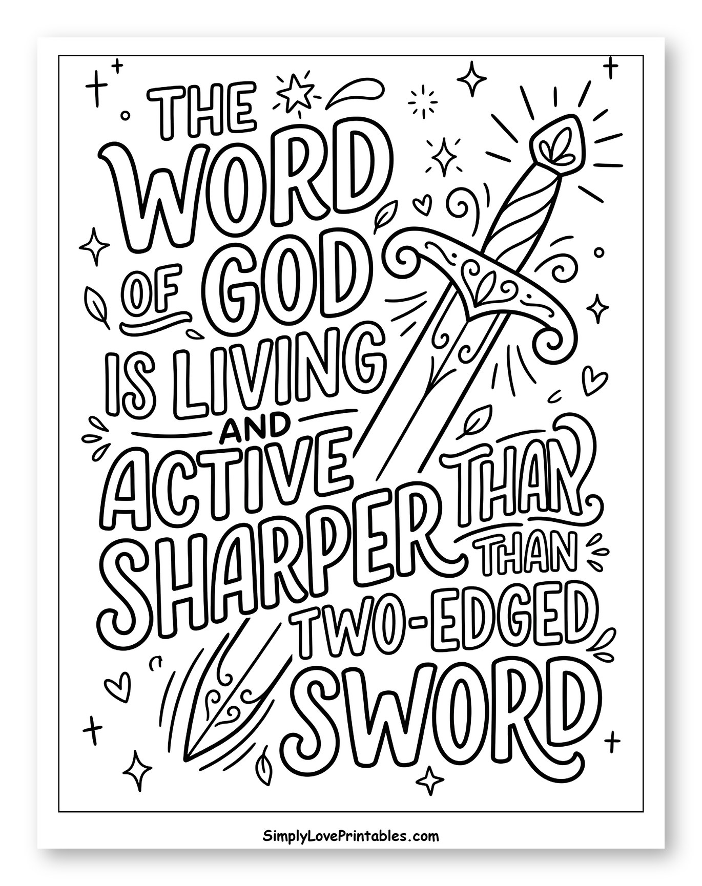 The Word of God Is Sharper Than a Sword to Color for Adults