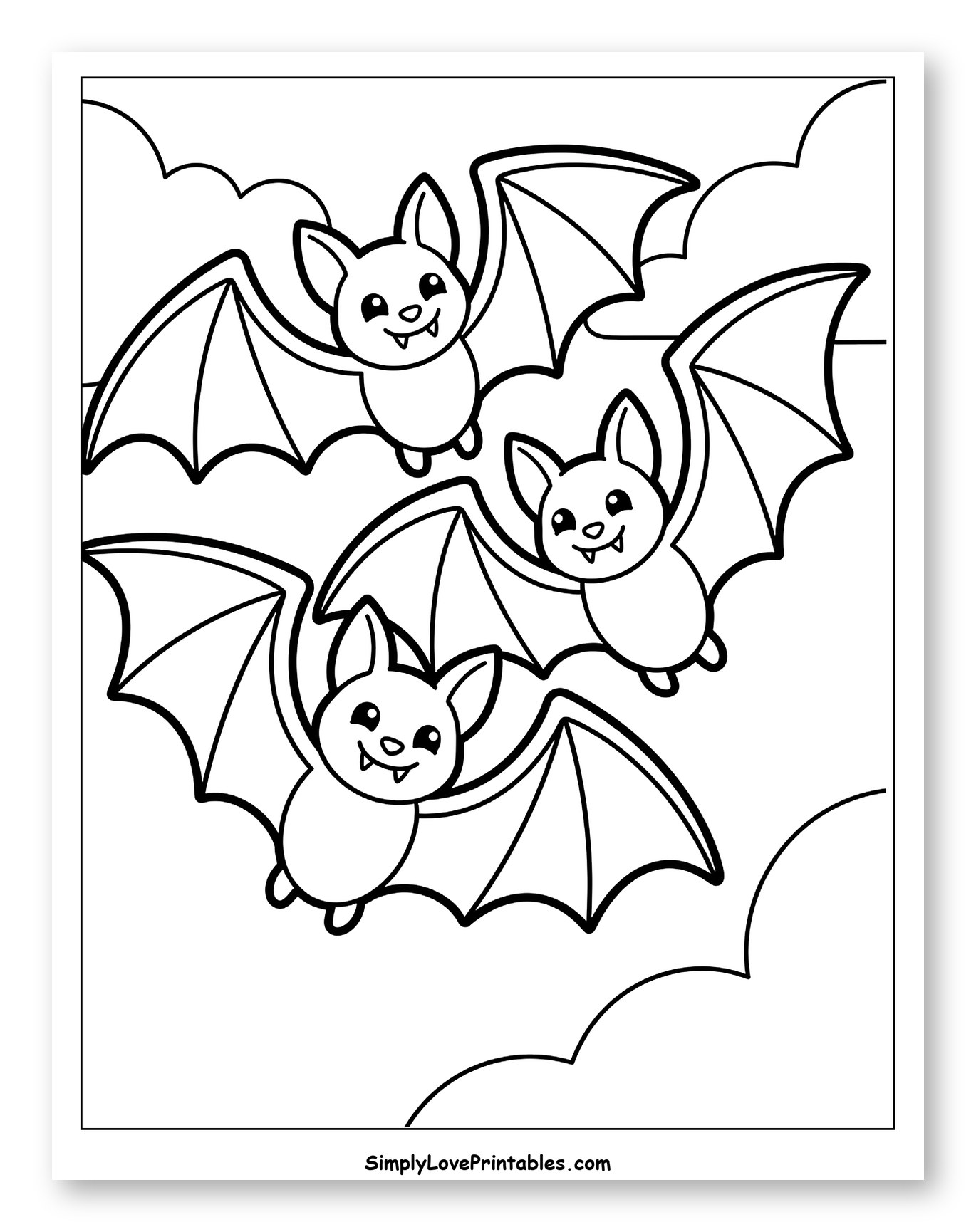 Three Adorable Bats Flying in the Sky