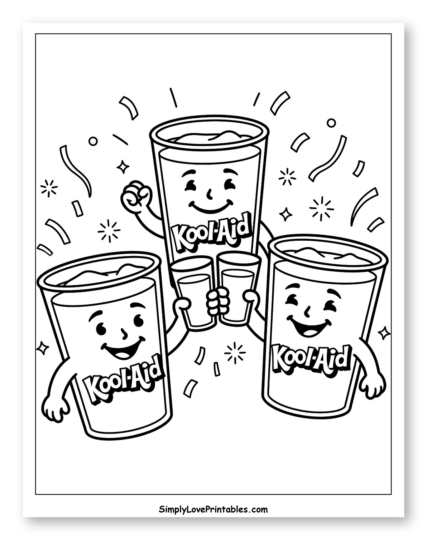 Three Happy Kool-Aid Drinks Cheering to Color for Kids
