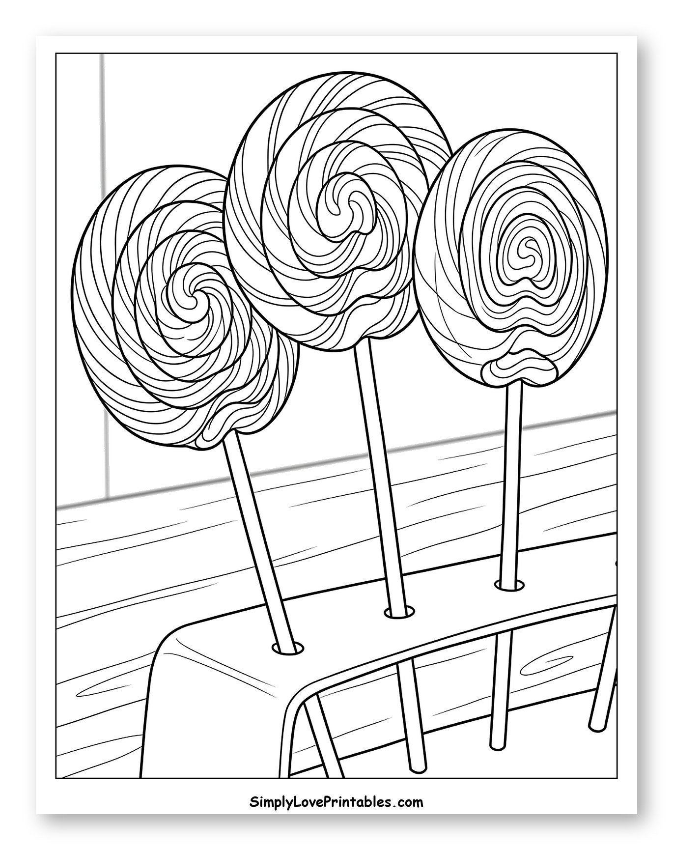 Three Swirl Lollipops in a Holder