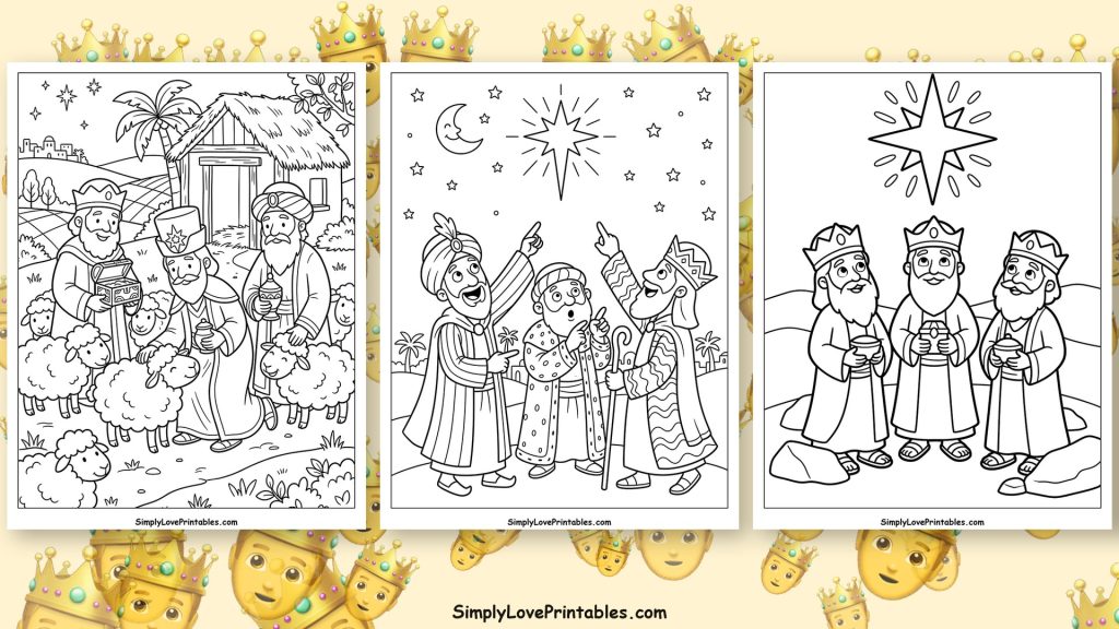 Three wise men coloring pages featured image