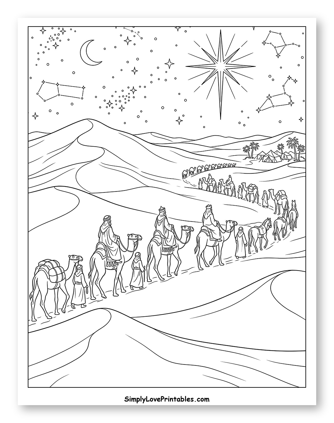 Three Wise Men Following the Star of Bethlehem