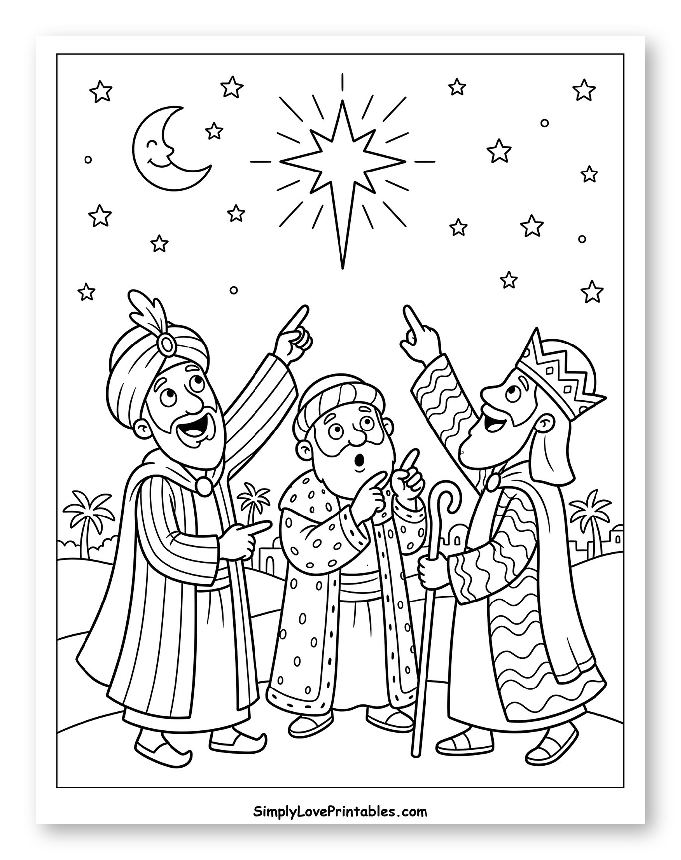 Three Wise Men Gazing at the Christmas Star