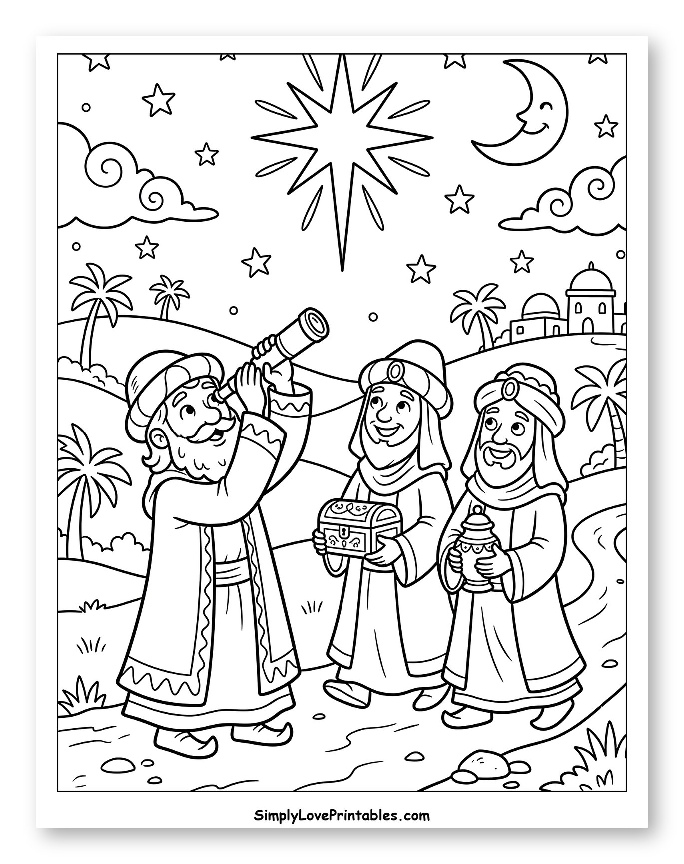 Three Wise Men Observing the Guiding Star