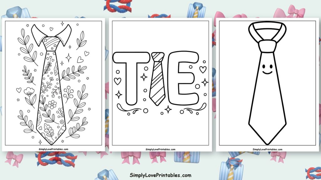 tie coloring pages featured image