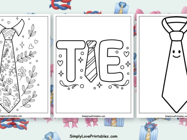 tie coloring pages featured image