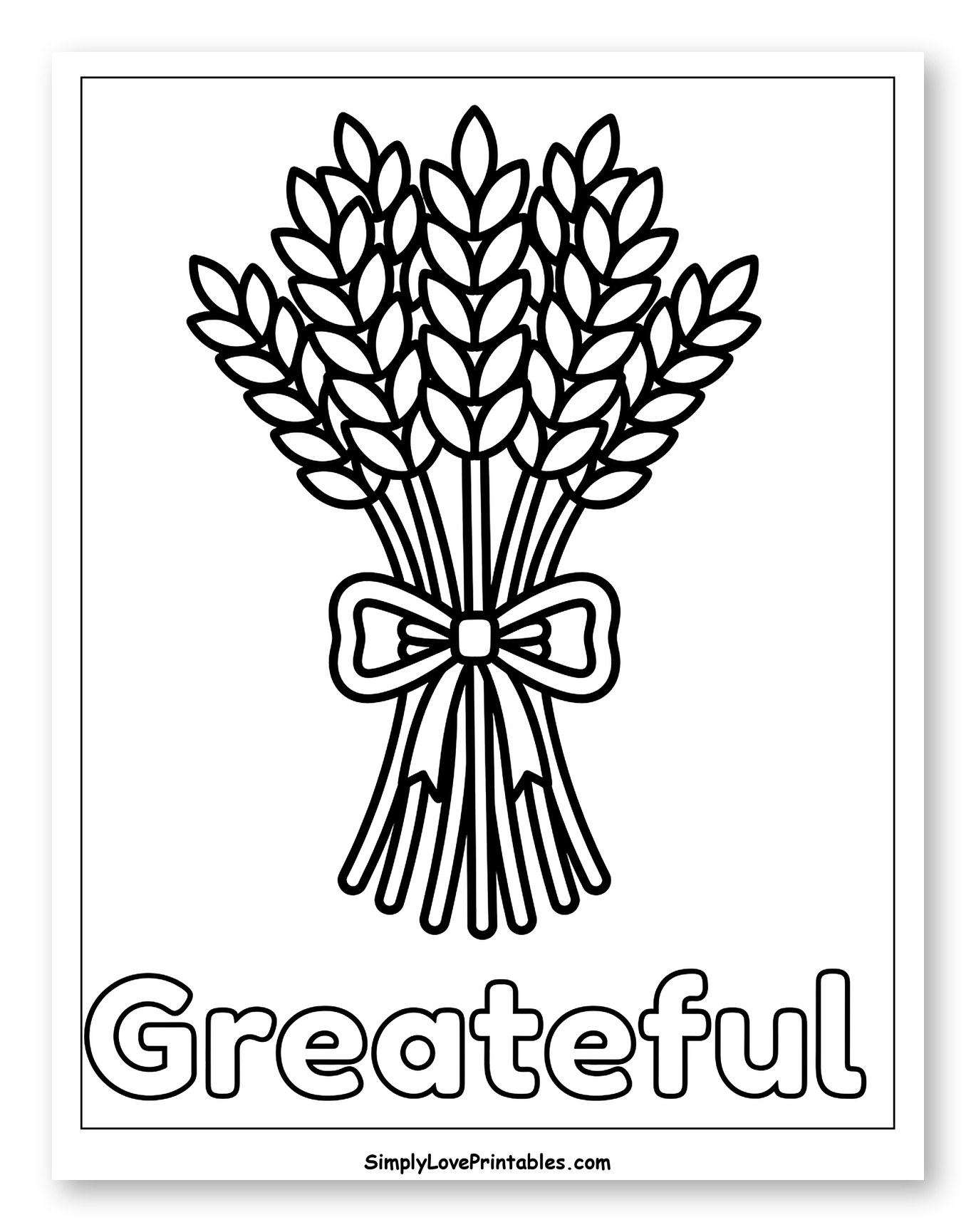 Tied Bouquet of Wheat with Grateful Message