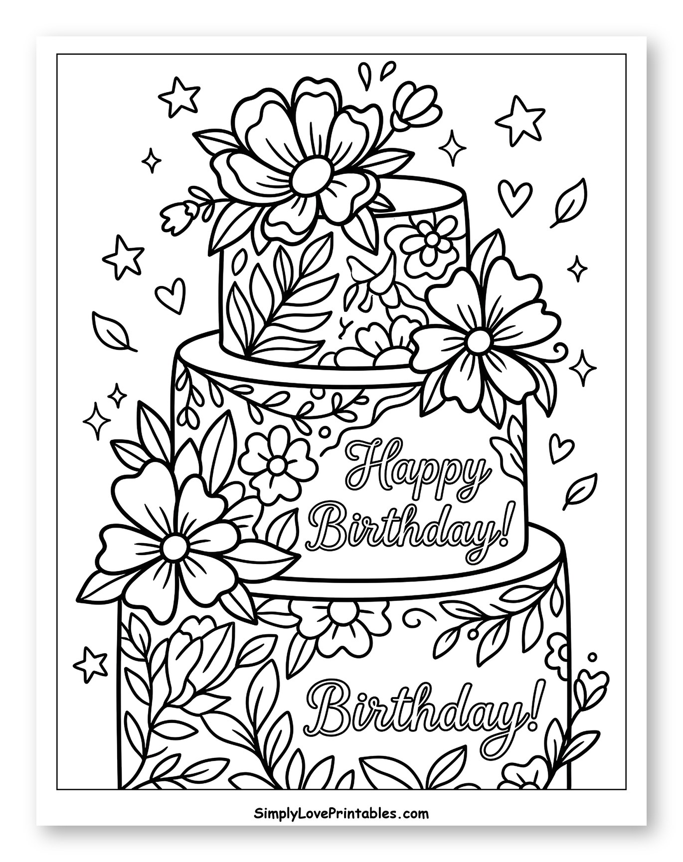 Tiered Floral Birthday Cake